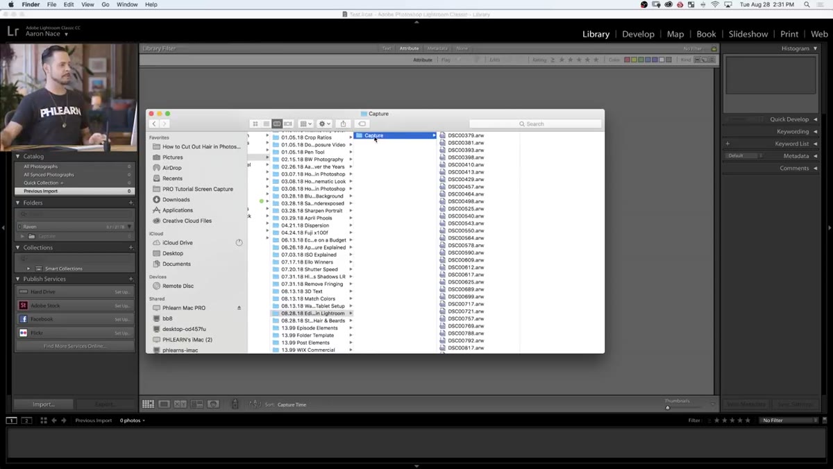 Dragging a folder of images into Lightroom&rsquo;s import dialog