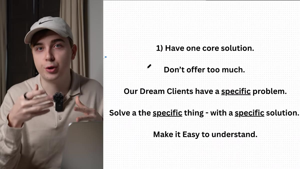 Presenter discussing pricing and what clients are actually paying for