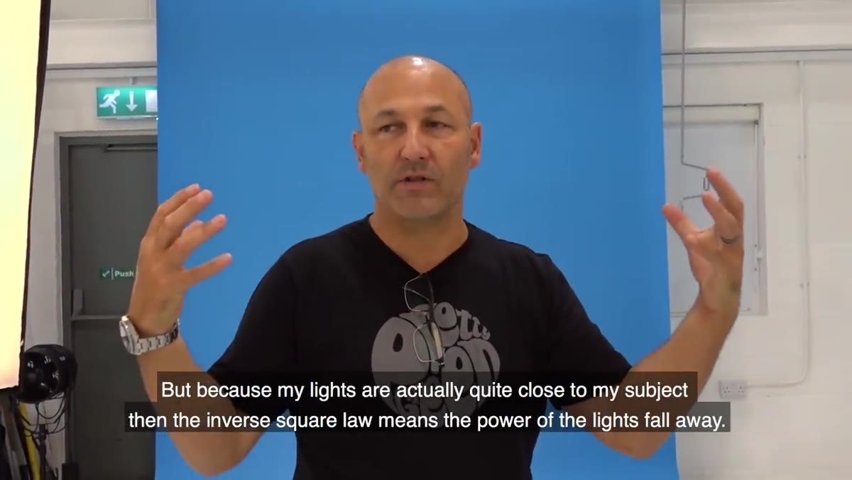 Lights positioned close to subject to reduce background spill
