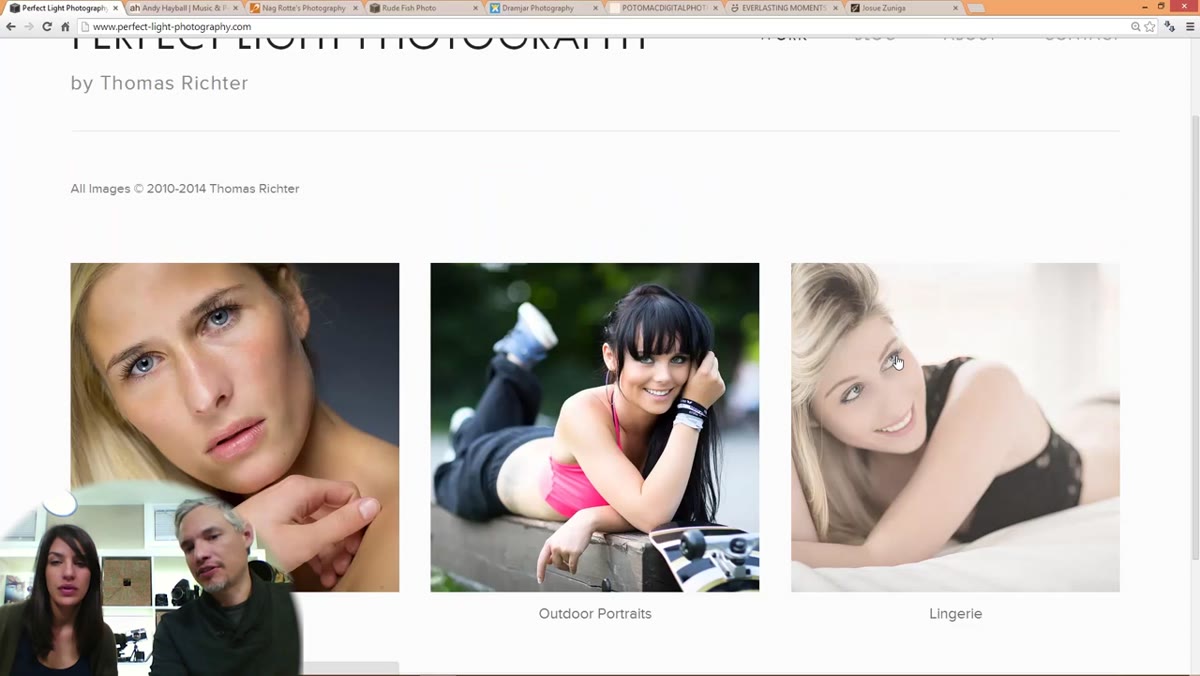 First portrait thumbnail on photographer&rsquo;s indoor gallery page
