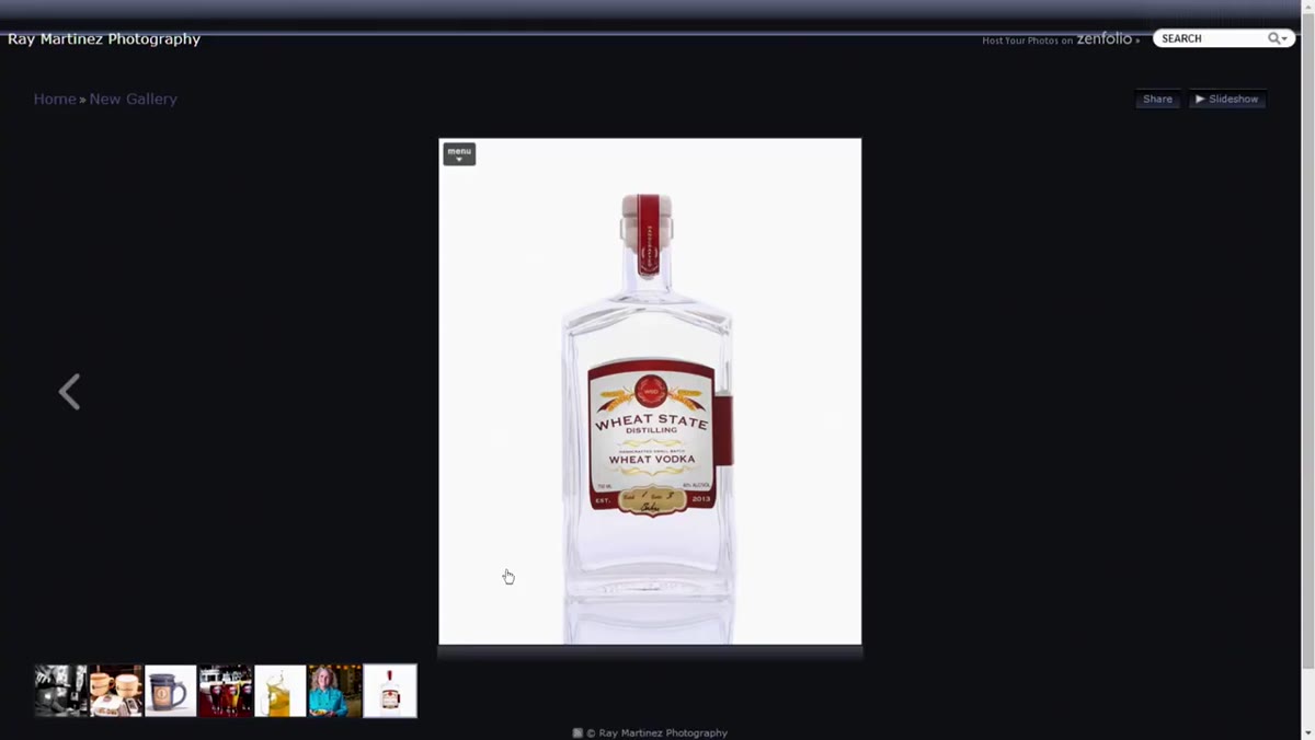 Food and beverage shots displayed in the commercial gallery