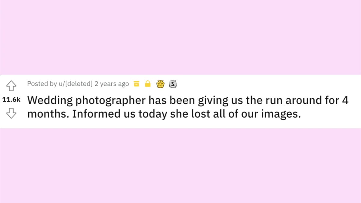 Reddit post text showing four months of excuses and missed deadlines